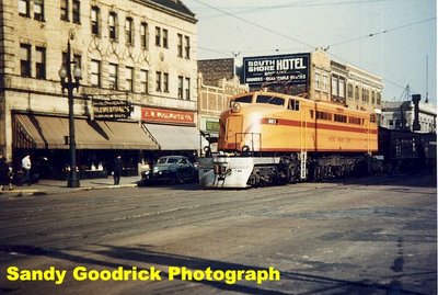 Little Joe pulling tonage through the streets in East Chicago (1949)