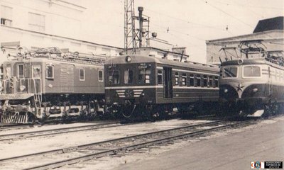 ЧС1-001 (ЧС1-002) ВЛ22м-1052 Ср3-1448 депо Перерва 1957.jpg