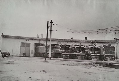 Электровозы ВЛ19 в депо Кандалакша, СССР