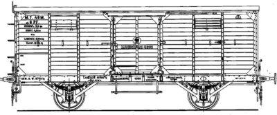 Чертёж стандартного прусского крытого вагона: IId8