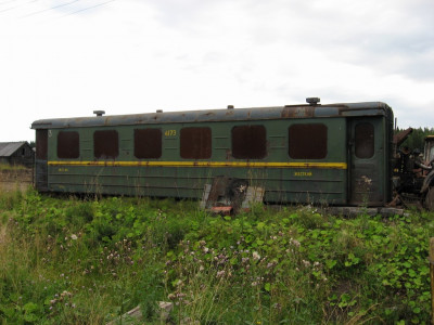 ПВ модели 48-051, переделанный под сарай, Ивакшанская УЖД, Архангельская обл.<br />Автор: Oleg