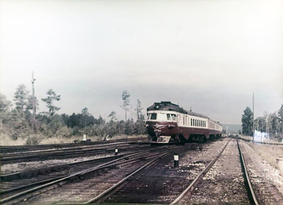 Дизель поезд ДР1-04, в микрорайоне Азейский, Иркутская обл., 1980 г. ВК/СЖК