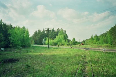 Неохраняемый переезд. Ветка в сторону Кубринска.