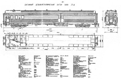 Багажный цельнометаллический вагон типа 37 сб