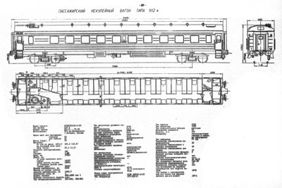 Пассажирский некупейкый вагон типа 912 А