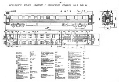 Вагон-ресторан дальнего следования с климатической установкой МАБ-II типа СК