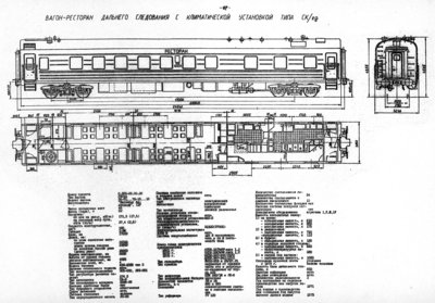 Вагон-ресторан дальнего следования с климатической установкой типа СК/ед