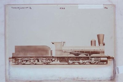 Tamboff &amp; Saratoff Railway (Russia) '0-6-0' locomotive<br /> Order No 2368<br /> 1869<br /> Right hand side elevation with tender<br /> Gelatin silver print, part of 1966.24/MS0001/877