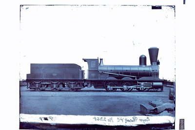 Tamboff &amp; Saratoff Railway (Russia) '0-6-0' locomotive<br /> Order No 2368<br /> 1869<br /> Right hand side elevation with tender