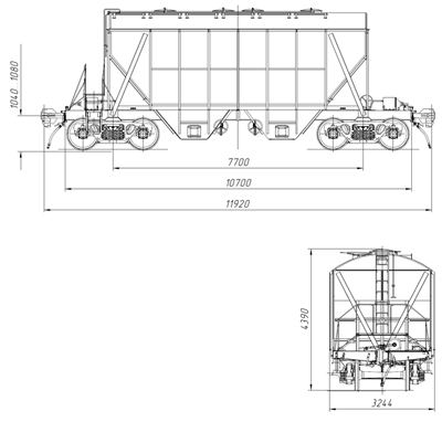 Вагон хоппер чертеж
