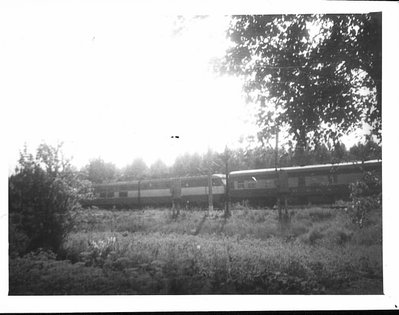 &quot;Аврора&quot;. Середина 1980-х. Поезд пустой. <br />157-й км линии Ленинград - Москва.