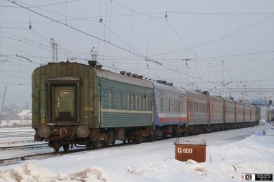 Пассажирский поезд №344 Приобье - Екатеринбург на ст. Серов, Свердловская ж.д, Свердловская обл.<br />Автор: Владислав | Фото сделано 14.III.2012