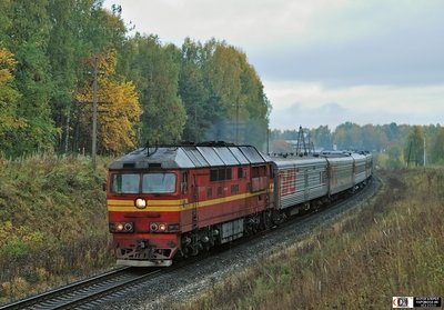 Тепловоз ТЭП70-0397 с поездом №210 Москва - Лабытнанги, перегон Вельск - Вага, линия Коноша - Воркута, Архангельская обл.<br />Автор: Савва Балдин | Фото сделано 19.IX.2010