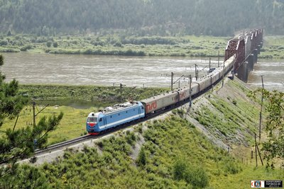 Электровоз ЭП1П-020 на перегоне Мостовой - Татаурово, Бурятия<br />Автор: passar | Фото сделано 22.VII.2012