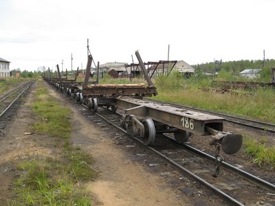 Вагон-сцеп с хребтовой балкой 41-0016, Зебляковская УЖД, Костромская обл. - Павлов С. С..jpg