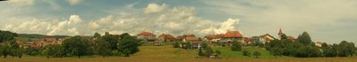 Деревня Жимель. Меньший угол панорамы. Оригинал разрешение 20'175 х 3'541 пикс., размер файла 39,5 Мб.