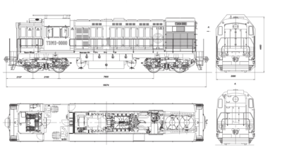 Чертеж тепловоза тэм7