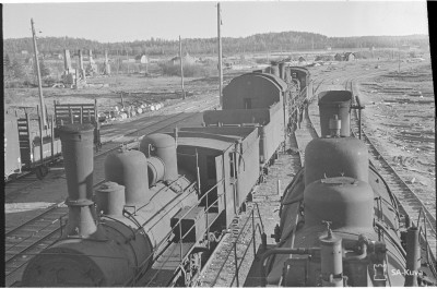 На станции Ляскеля пять локомотивов, полученных из России.<br />Ляскеля 30.09.1941