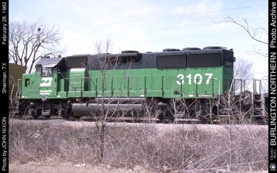 Тепловоз EMD GP50 BN №3107 1980 года выпуска.