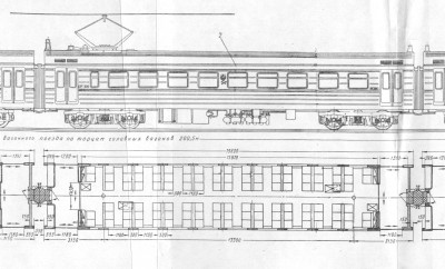 Чертеж вагона электрички
