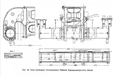Блок цилиндров теплопаровоза 1-4-1 Ворошиловградского завода - Ф.jpg
