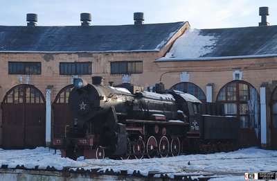 Паровоз ТЭ-7123, депо Брест-Восточный, Белоруссия/Брестская обл.<br /> Автор: Сергей Холодилов | Фото сделано 24.XII.2010