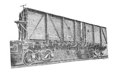 Саморазгружающийся полувагон подъемной силой 60 т. с ручным тормозом и разгрузкой в сторону от пути (1933 г.)